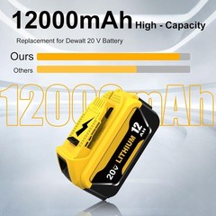Pack 12.0AH For DeWalt 20V 20 Volt Max XR Lithium Ion Battery DCB206-2 DCB205-2
