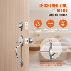 VEVOR Front Door Handle and Deadbolt Set Satin Nickel Front Door Lock Set Knob