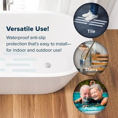 7.5″ Bath Tub Shower Safety Adhesive Treads Non Slip Strips, 12 Pack, 5 Colors