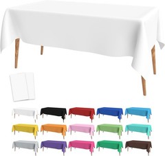 Slergut White Tablecloth, Table Cloth Rectangle 2 PCS,