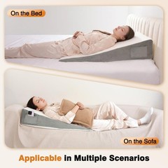 34″ Extra-Long Wedge Pillow, Back & Arm Support, Bed Wedge Pillow for Sleepin