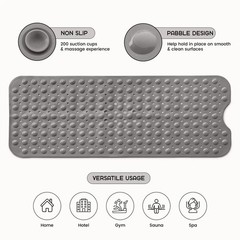 Bath/Tub/Shower Extra Long Mat 40″X16″ Anti Slip Antibacterial Machine Washable