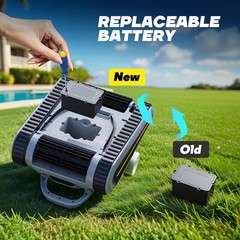 Seauto Crab Cordless Robotic Pool Vacuum, Wall-Climbing, Automatic Pool Cleaner