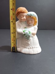 Vintage Bisque Coty Bride And Groom Figurine Pomander Potpourri 4.25″in