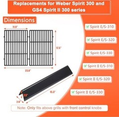 Weber Spirit / Spirit II 300 Series Staineless Steel Grates and15.3″ Flavorizer