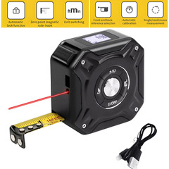2 in 1 Digital Laser Tape Measure 130ft/40m Laser Distance Display On LCD Screen