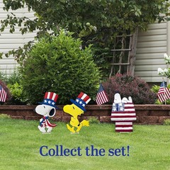 18IN Peanuts Metal Snoopy Woodstock Patriotic 4th of July Garden Indoor Outdoor