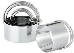 Biscuit Cutter Set Round Cookie Cutters with Handle 5 Pieces Stainless Steel New