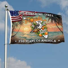 The Sunshine State Florida 250 Years patriotic Flag Banner 3x5Feet Party Decor