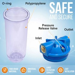 10″ Clear Standard Whole House Water Filter System 25 Micron Sediment Filter