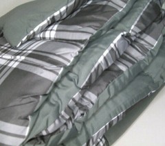 Martha Stewart Gray Plaid Reversible Down Alternative King Comforter New