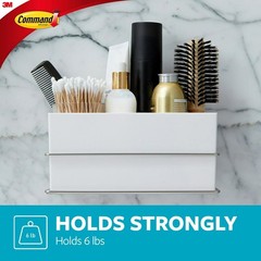 Command Bath Wall & Cabinet Organizer: 9.5 in. x 4.4 in. x 4.4 in. Satin Nickel