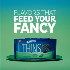 OREO Thins Mint Creme Chocolate Sandwich Cookies, Family Size, 11.78 oz