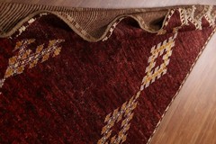 Burgundy Moroccan Area Rug 5×8 Handmade Wool Tribal Style Carpet for Any Room