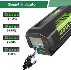 8.0Ah Battery 40 Volt for Ryobi 40V Lithium OP40602 Battery with LED / Charger