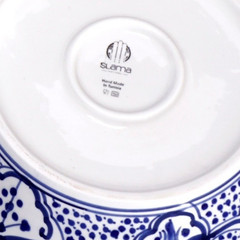 TAGINE Hand Painted Blue on White Tunisian Cooking Pot 48 Oz. 11″ 2-4 Servings