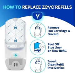 4pack- Refill Cartridges Zevo Flying Insect Trap Refill Cartridges -Easy to Use