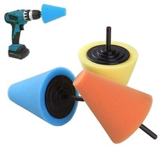 Foam Drill Polishing Cone Ball Pads Kit Car Hub Waxing Buffing Wheel Polisher 4″
