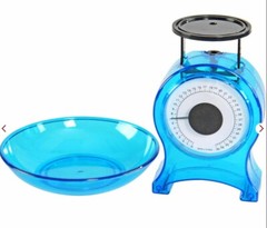 SMALL BLUE MECHANICAL SCALE FOR WEIGHING FOOD PORTIONS UP TO 35 OZ US SELLER