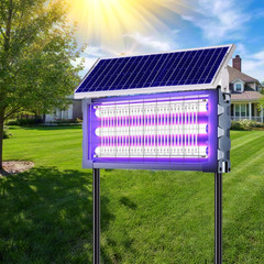 Solar Bug Zapper Outdoor Mosquito Zapper 4500V Waterproof Rechargeable Fly Trap
