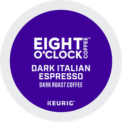 Eight O’Clock Coffee Dark Italian Espresso Roast KCup Pods, Dark Roast, 24 Count
