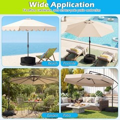 18.5″ Umbrella Base Weight, 90 LBS Sand-fillable Bags with Weatherproof Fabric