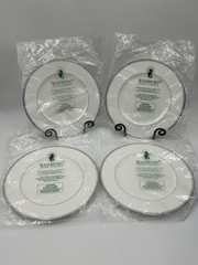 Waterford Fine China Kilbarry Platinum 10 3/4” Dinner Plates Set 4 White Japan