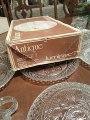 Luminarc J G DURAND ANYTIME CUT CRYSTAL Snack SET 12 Piece NEW