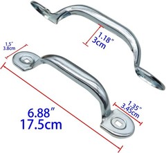 Garage Door Bottom Lift Handle 2 Pack Heavy Duty Iron Silver Replacement Door…
