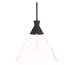 Capital Lighting Paloma Pendant Black Clear Glass 1‑Light Fixture 350311XK New