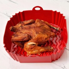 3x Air Fryer Silicone Pot Rectangle Baking Tray Basket Liners Insert Dish New