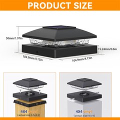 6/12/18Pack Solar Post Cap Light For 4×4 Outdoor Waterproof LED Deck Fence Light