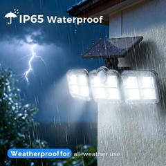 2 Pack LED Solar Lights 3-Head Outdoor Waterproof Motion Sensor Security Lamp