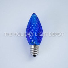 25 C7 Multi-Color LED Faceted Christmas Light Bulbs LED Retro Fit Dimmable