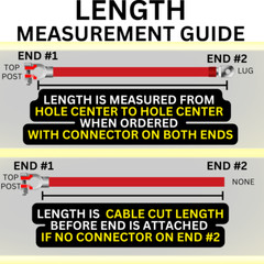 Negative Battery Cable 1/0 AWG 0 Gauge Ga Copper Custom Made Auto-Truck-Marine