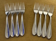 (4) DINNER FORKS Nambe MAEVE Vietnam Stainless 18-10 Concave Outline (2avail)