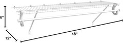 SuperSlide Ventilated Shelf Kit with Closet Rod, 4-Foot x 12-Inch, White