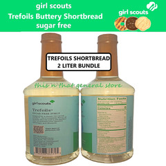 2x GIRL SCOUTS Sugar Free TREFOILS SHORTBREAD SYRUP Coffee Desserts Baking Keto