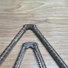 Vintage Retro Ornate Silver Metal Nut & Shell Crackers Set of 2 Less Than 10 in