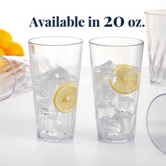 US Acrylic Palmetto 20 ounce Plastic Stackable Water Tumblers in Clear | Lightwe