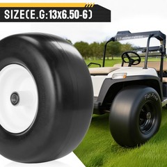 2pcs 13×6.50-6 Flat Free Lawn Mower Tires and Wheel 13×6.5-6 13×6.5×6