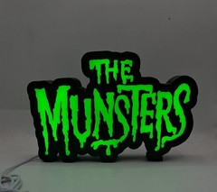 The Munsters LED Light-Up Sign 3D Printed Glow 60s TV Horror Nostalgia