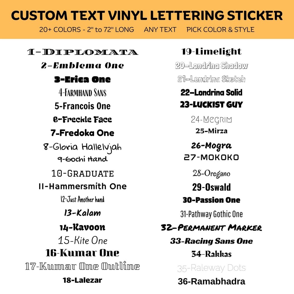 Custom Text Vinyl Lettering Sticker Decal Personalized Any Text – Any Name – [xx