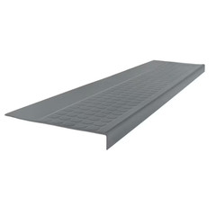 Low Circular Profile Dark Gray 12.5 In. X 60 In. Rubber Square Nose Stair Tread