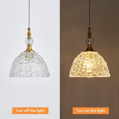 Zuimeitians Modern Bronze Glass Pendant Light 7.68 In Dome Light Fixture Clear