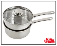3-Piece 2.5 Qt Stainless Steel Double Boiler with Lid