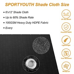 60% Shade Cloth Anti-Aging Sun Mesh UV Resistant Net Sunblock Plant Garden Tarp