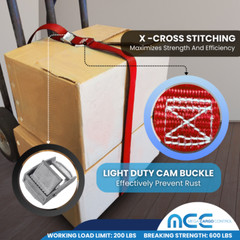 USA 1″ x 3′- 15′ Endless Cargo Lashing Strap w/Cam Buckle for Motorcycle Bicycle