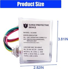 AG3000 HVAC Surge Protector 120/240V, Whole House SPD for AC & Heat Pumps