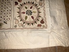 Lg Aarong Embroidered Tapestry Folk Art Bangladesh Pictorial Tapestry 31″ x 78″